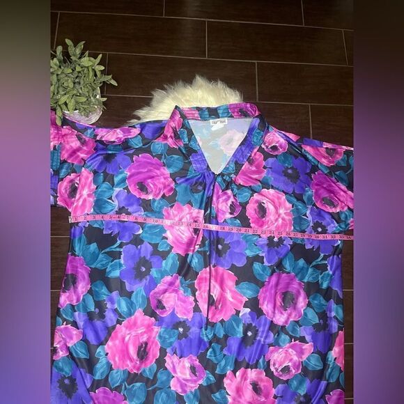 Collections Vintage floral house gown sz 1X/2X - Picture 4 of 5